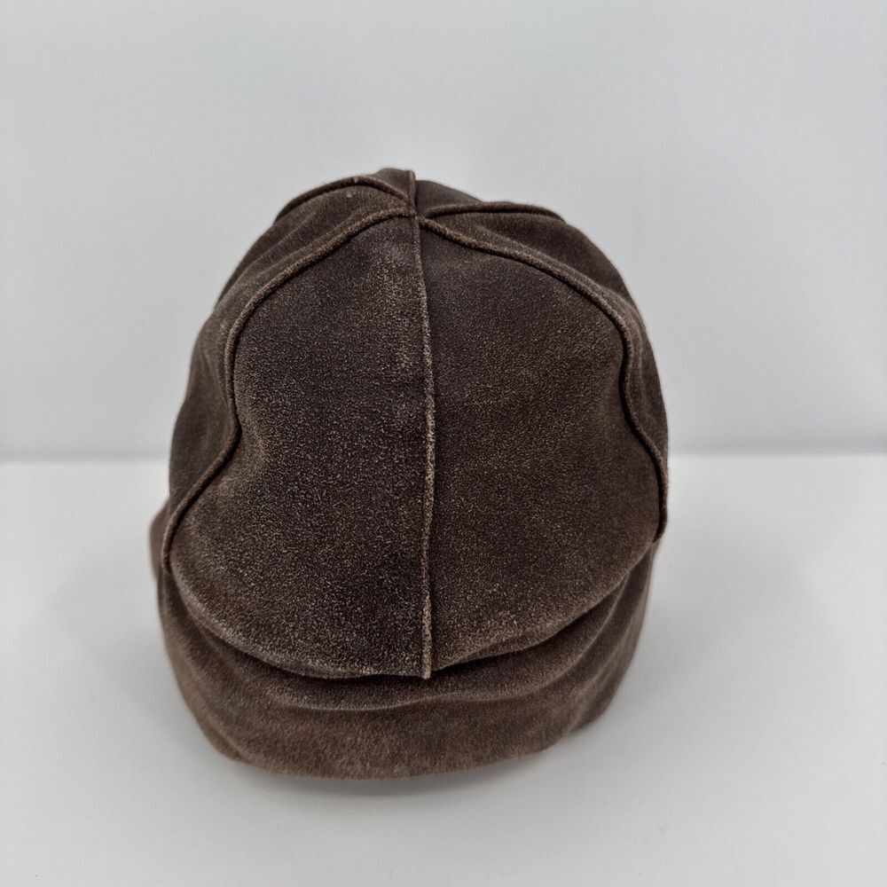 Mad Bomber Distressed‎ Leather Hat With Flaps Size M Men's Brown Recycled - Picture 4 of 8